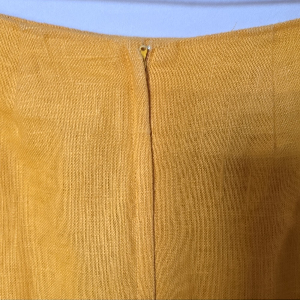 Vintage 80's Iconic Diane von Furstenberg Mustard 100% Ramie Blazer/Skirt Set. - Picture 8 of 16